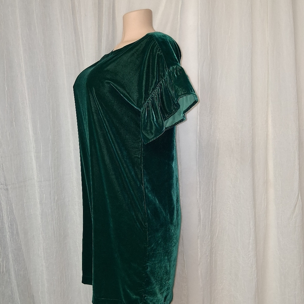 GAP Emerald Velvet Mini Dress Women Size S - Picture 16 of 16